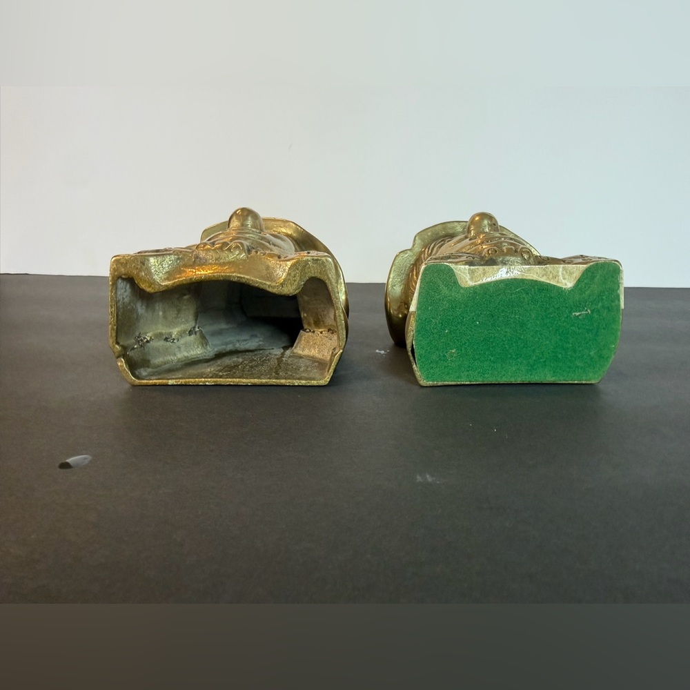 Vintage Cast Brass Clown Bookends Mid Century Modern Figurative MCM Decor - Picture 7 of 12